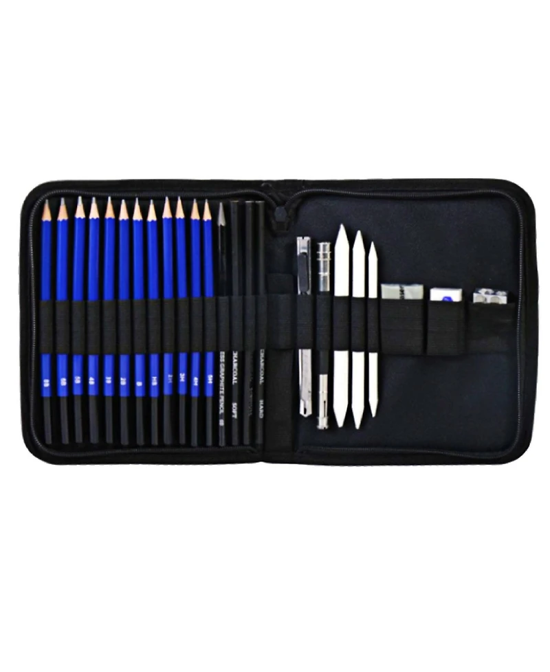 Htutwoo 24PCS Sketching Pencils Set, Portable Zippered Travel Case, Pro Art Drawing Kit for Artists, Adults, Teens, Beginner and Kid
