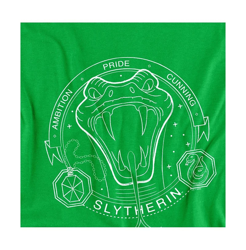 Harry Potter Men's Slytherin Line Art Badge T Shirt