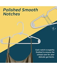 Lifemaster Kids Plastic Hangers, White, 11.6", with shoulder notches, space-saving, hold 5 lbs, ideal for baby, toddler & kids clothes, 100-pack.