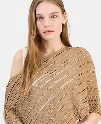 Ultra Flirt Juniors' Asymmetric Lurex Pointelle Poncho