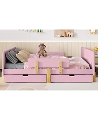 Streamdale Furniture Platform Bed with Storage, Solid Wood Frame, No Box Spring Needed