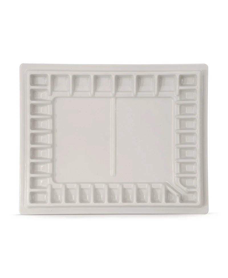 Pintar Ceramic Watercolor Paint Palette Tray - 33-Well Ceramic Palette | Large Mixing Areas - 13.5 x 10.8 Paint Pallet
