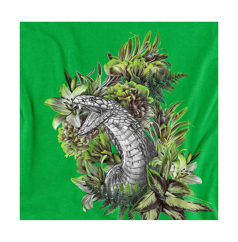 Harry Potter Men's Slytherin Floral Snake Mascot T Shirt