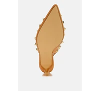Hegron Stud Embellished Kitten Heels
