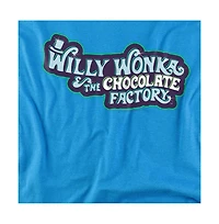 Willy Wonka & The Chocolate Factory Men's Blue Logo T Shirt