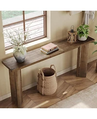 Tribesigns Solid Wood Console Table, 70.9-Inch Narrow Long Sofa Table, Farmhouse Entryway Table