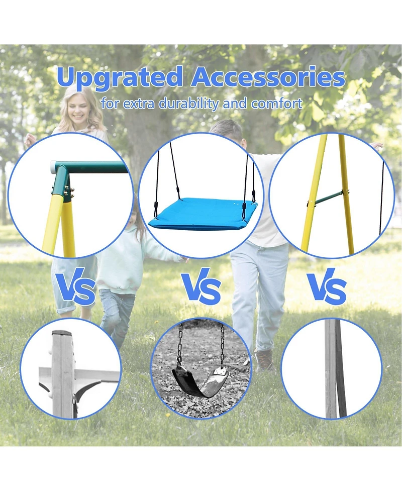 Streamdale Furniture Boys Safe & Fun Swing Set 2-Seat with Safety Belt