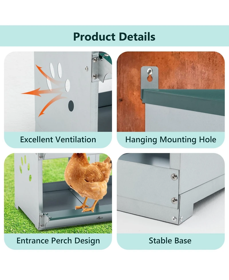 Streamdale Furniture Chicken Nesting Boxes - 4 Compartment Wall Mount