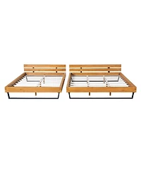 Streamdale Furniture Pine Wood & Iron Bed Frame - Modern Industrial