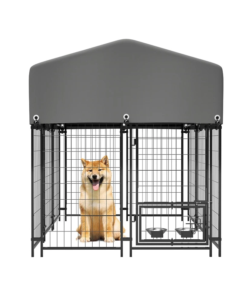 Aostirmotor Dog Crate with Double Lock & Rotating Feeder