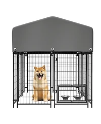 Aostirmotor Dog Crate with Double Lock & Rotating Feeder