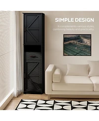 Streamdale Furniture Streamdale 69" Tall Bathroom Storage Cabinet with Barn Doors & Drawer