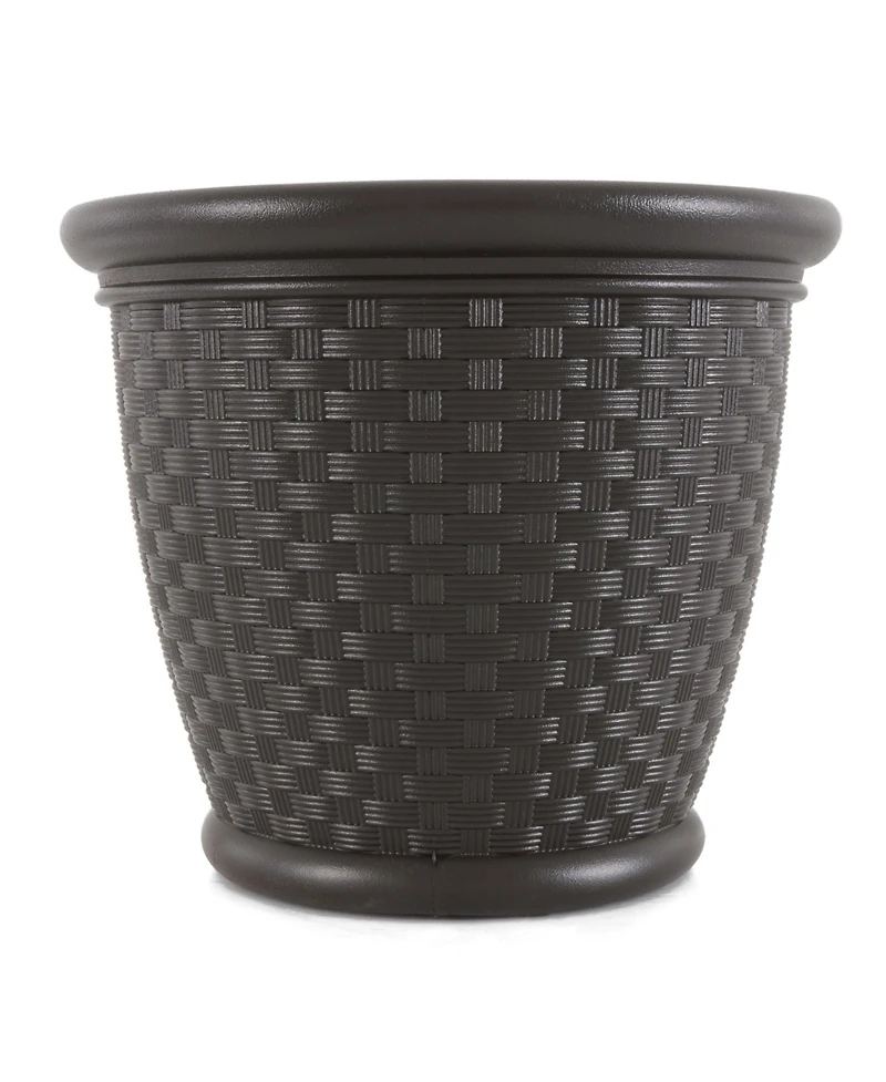Suncast Sonora Resin Wicker Planter for Indoor & Outdoor Use