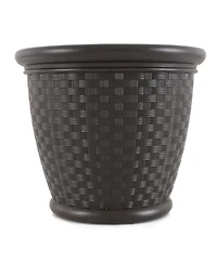 Suncast Sonora Resin Wicker Planter for Indoor & Outdoor Use