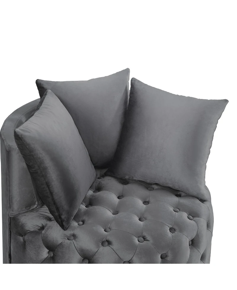 Streamdale Furniture Contemporary Upholstered Tufted Leisure Chair Accent Chair Dark