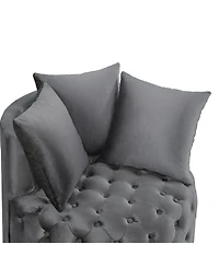 Streamdale Furniture Contemporary Upholstered Tufted Leisure Chair Accent Chair Dark