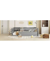 Streamdale Furniture Montessori Floor Bed Frame with Fence