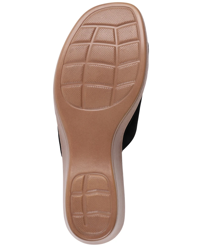 Gc Shoes Women's Jenna Floral Slip-On Wedge Sandals