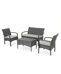 Streamdale Furniture Cordoba Brown Pe Rattan 4-Piece Outdoor Chat Set