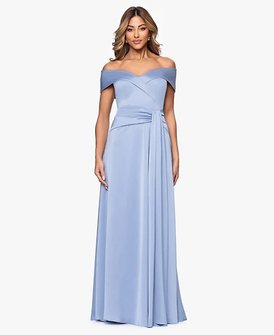Xscape Petite Off-The-Shoulder Ball Gown