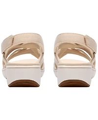 Clarks Women's BreezeRae Ana Open Toe Wedge Sandals