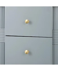 Streamdale Furniture Modern Black Nightstand with Fluted Drawers & Gold Accents