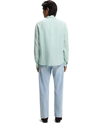 Boss by Hugo Men's Regular-Fit Striped Linen Dress Shirt