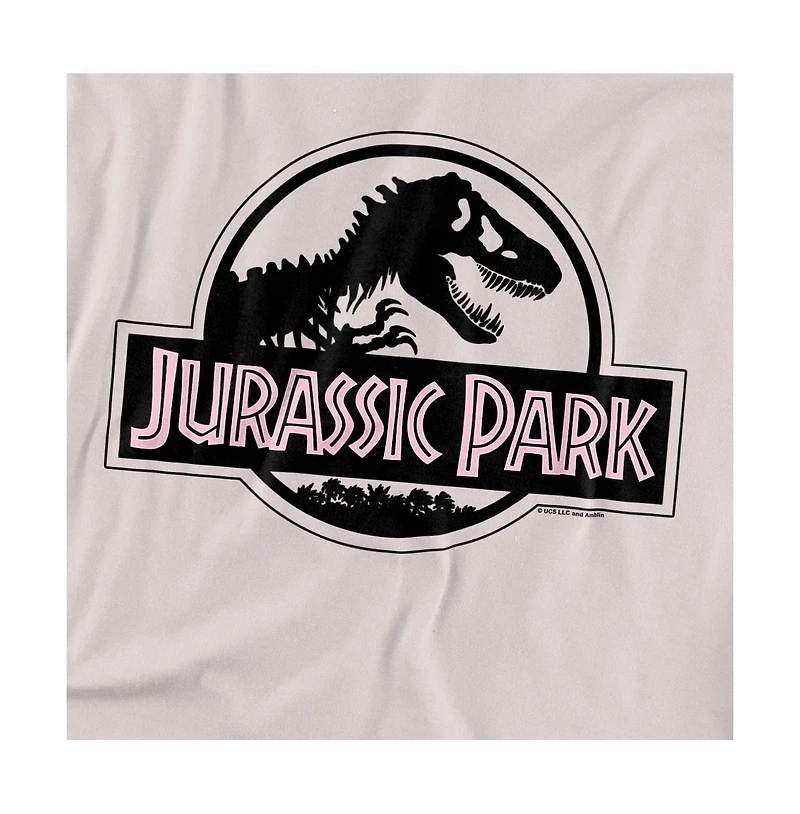 Jurassic Park Men's Black And Pink Logo T Shirt