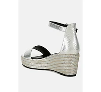 London Rag Utah Faux Leather Snake Wedge Espadrilles Women