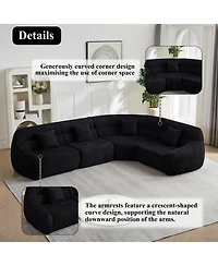 Streamdale Furniture Modern Luxury 123.2-inch Curved Chenille Modular Cloud Sofa.