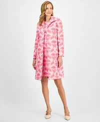 Kasper Women's Printed Open-Front Longline Jacket, Regular & Petite