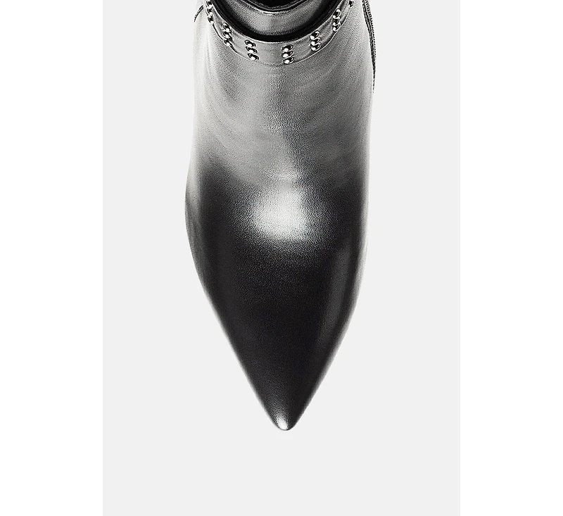 London Rag Womens Kendra Faux Leather High Heel Stiletto Boots