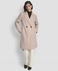 Dkny Women's Sams Double-Breasted Notch Collar Coat