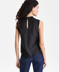 I.n.c. International Concepts Women's Lace-Trim Cowl-Neck Sleeveless Top, Macy's Exclusive