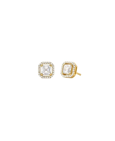 Michael Kors 14K Gold Plated Sterling Silver Asscher Cut Stud Earrings