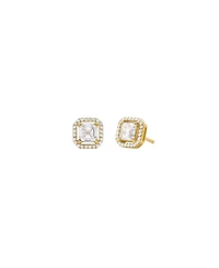 Michael Kors 14K Gold Plated Sterling Silver Asscher Cut Stud Earrings