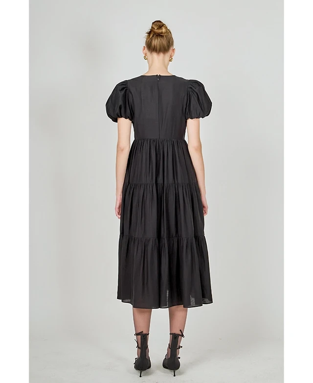 italian designer linen dresses Pure Linen Handmade Positano Long Dress with Collar M main image 1