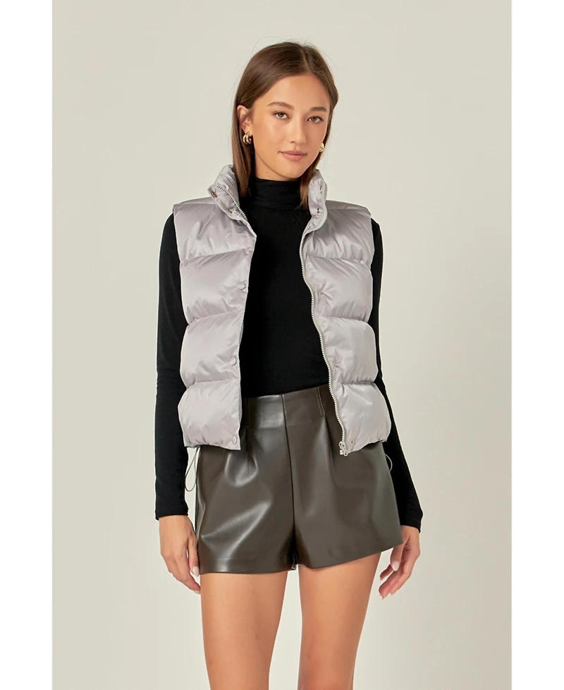 English Factory Women's Puffer Cropped Vest