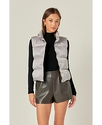 English Factory Women's Puffer Cropped Vest