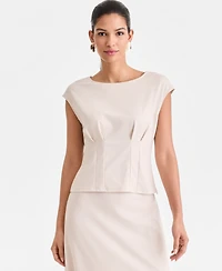 I.n.c. International Concepts Women's Cap Sleeve Ponte Knit Top, Macy's Exclusive
