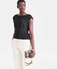 I.n.c. International Concepts Women's Cap Sleeve Ponte Knit Top, Macy's Exclusive