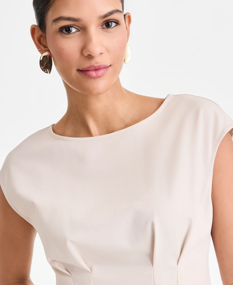 I.n.c. International Concepts Women's Cap Sleeve Ponte Knit Top, Macy's Exclusive