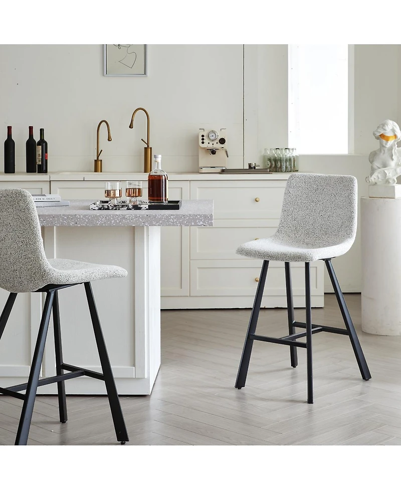 Streamdale Furniture Modern Fabric Bar Stool with Metal Legs