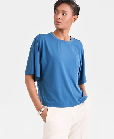 I.n.c. International Concepts Women's Silky Jersey Elbow-Sleeve T-Shirt, Macy's Exclusive