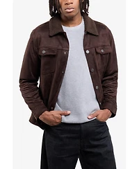Xray Men's Faux Suede Jacket With Fur Collar