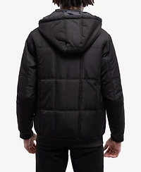 X Ray Men's Xray Hooded Puffer Jacket With Patch Chest Pockets