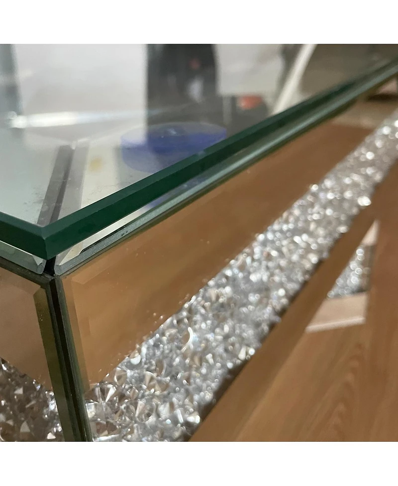 Streamdale Furniture Modern Glam Mirrored Coffee Table with Acrylic