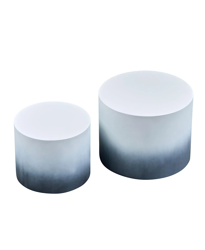 Streamdale Furniture Mdf Veneer Nesting Table Set of 2 (Ash/Oak/Walnut) - Wh+Bk