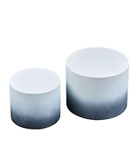 Streamdale Furniture Mdf Veneer Nesting Table Set of 2 (Ash/Oak/Walnut) - Wh+Bk