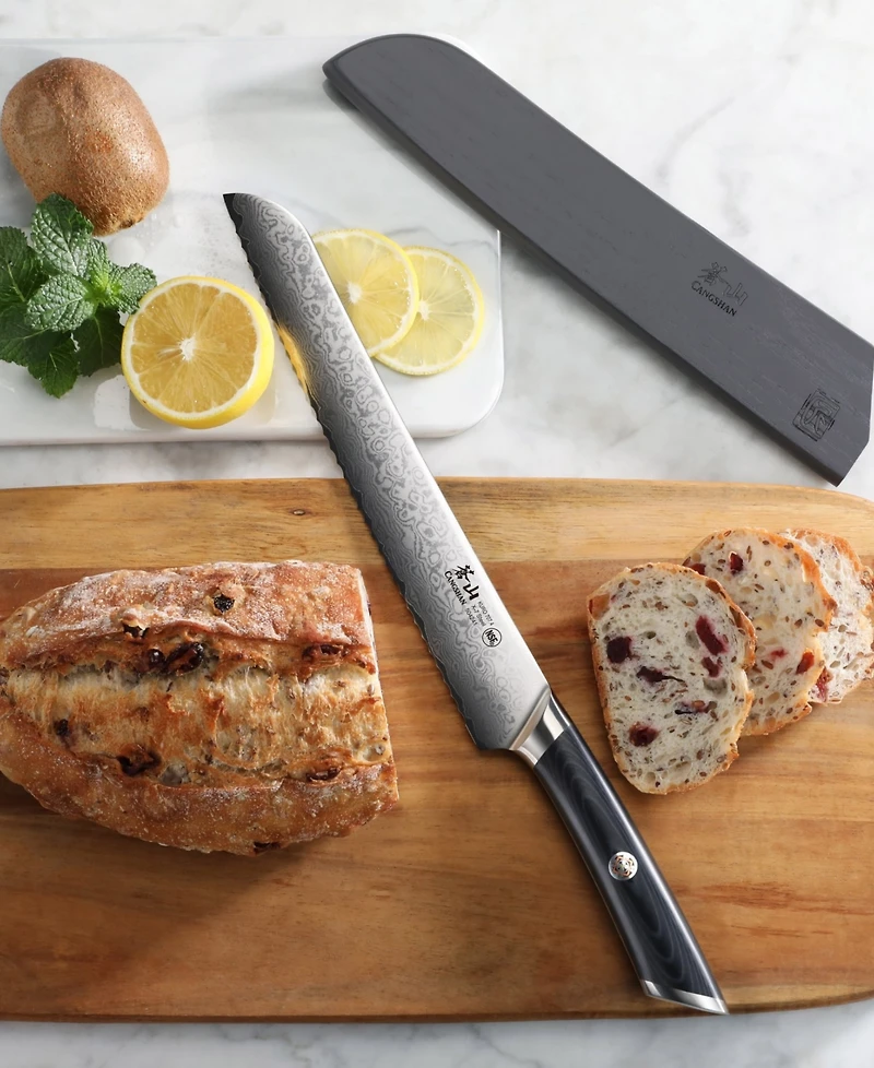 Cangshan Kuro Series Steel 9" Bread Knife with Sheath